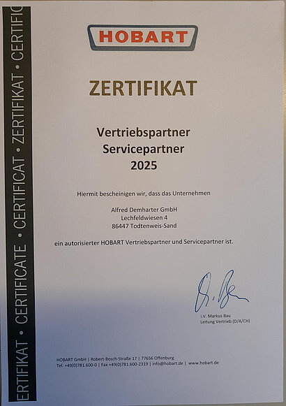 Service- und Vertriebspartner für Hobart - Die Alfred Demharter GmbH Service- und Vertriebspartner für Hobart - Die Alfred Demharter GmbH
